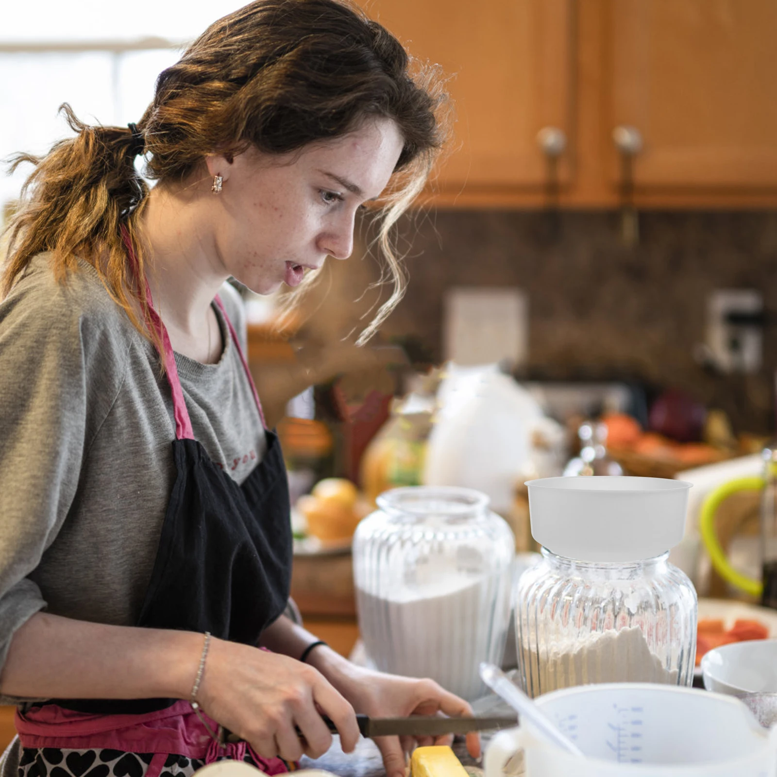 

1pc Large Mouth Plastic Funnel Food Grade Thickened Liquid Transfer Tool For Oil Beer Beverage Filling Kitchen Canning