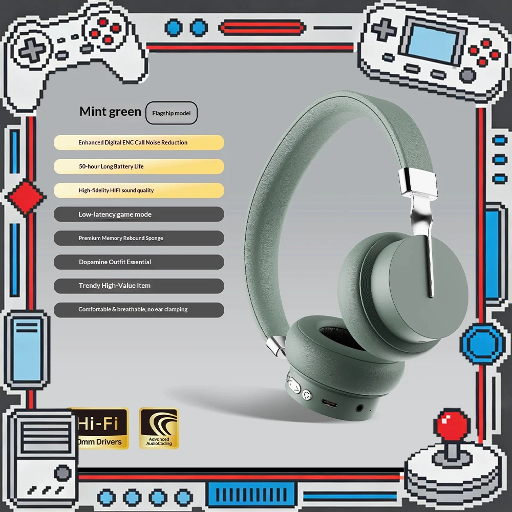 FINGERTIME P3 Wireless Headphones HIFI Sound Effect ENC Call Noise Reduction Esports Headset 40mm Large Moving Coil Mega Bass