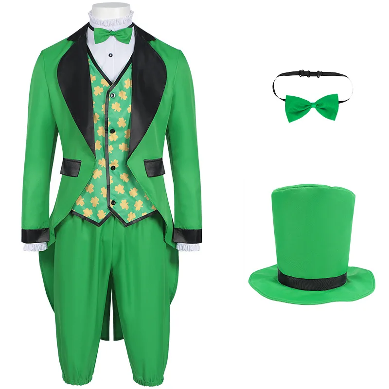

Movie Character Irish Patrick Party Outfit Hat Bow Tie Tie Clothing Cross-border Carnival Adult Stage Character Halloween Outfit