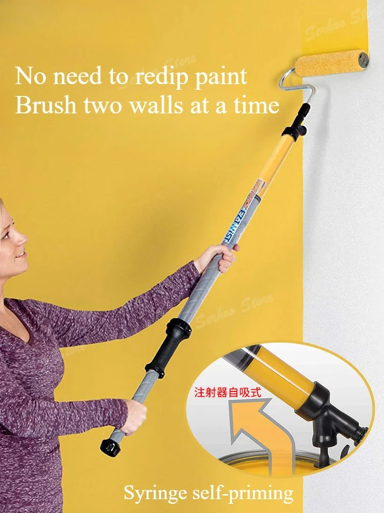 Latex paint roller brush Household DIY Japanese wall painting artifacts Paint roller brush Paint brush retractable pole