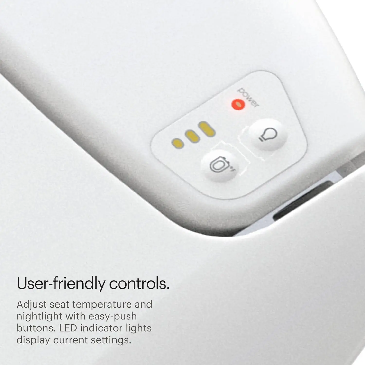 Heated Toilet Seat with LED Nightlight, 3 Temperature Settings, Gentle Close, Fits Standard Elongated Toilets