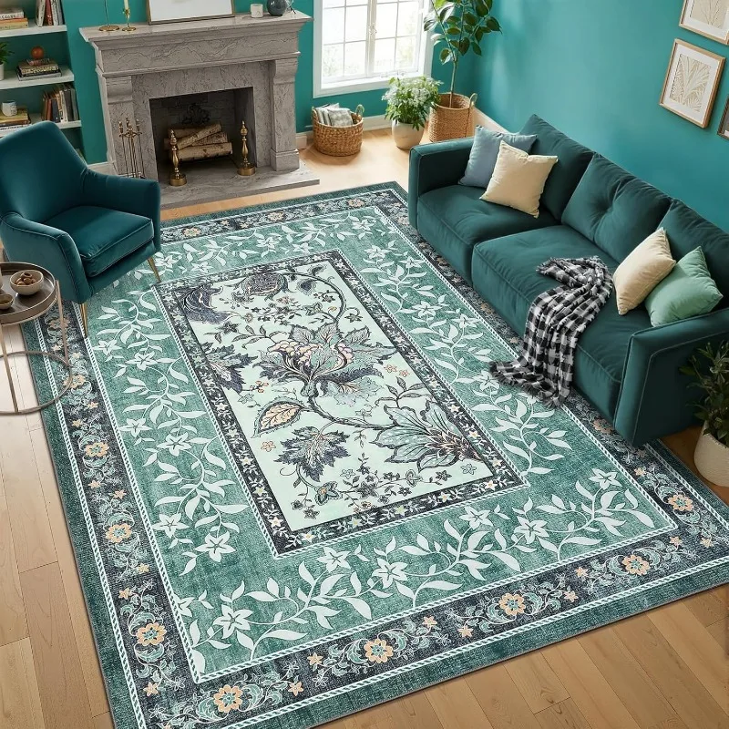Retro Plant Print Carpet for L - Home Textiles Online ulasan dan harga