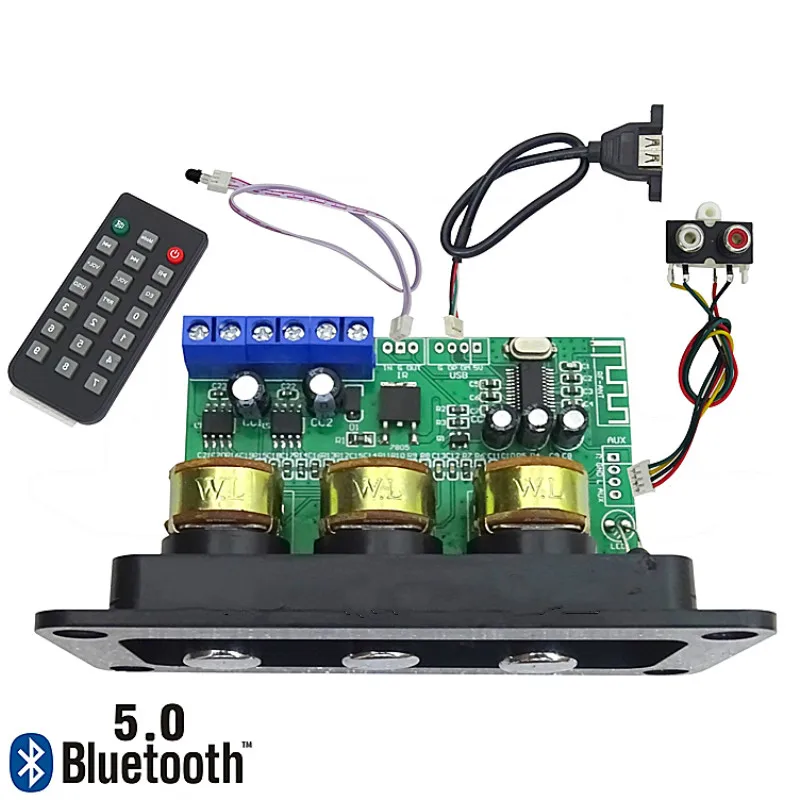 SOTAMIA Bluetooth 5.0 Amplifier Audio Board 2.0 Stereo Sound Amplificador 2X20W AUX Power Amplifier With U Disk Remote Control