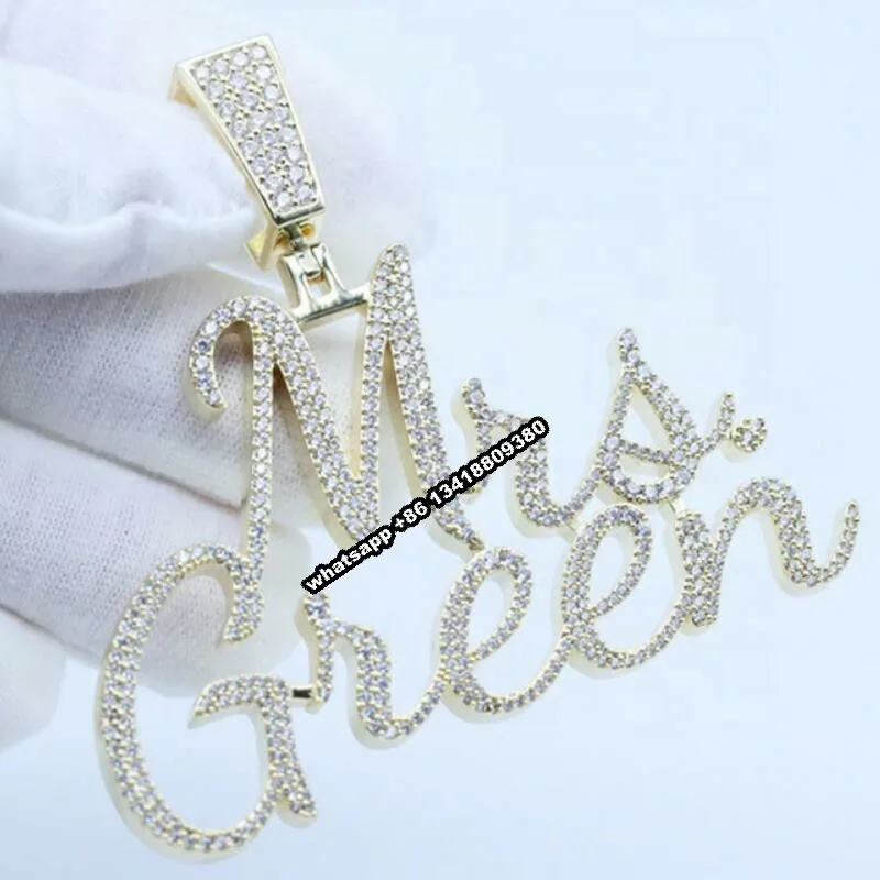 

JEWE Custom Initial Letter Iced Out Pendant Jewelry Pass Diamond Tester VVS Moissanite Necklace Chain For Women