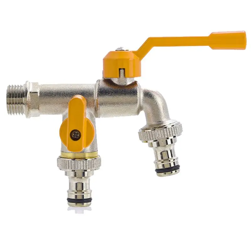 

SEWS-3/4 Garden Courtyard Outdoor Antifreeze Faucet One-In-Two-Out Outdoor Washing Machine All-Copper Dual-Use Large Flow Durabl