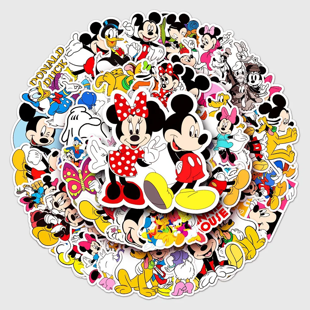 10/30/50PCS Disney Classic Cartoon Character Mickey Mouse Sticker DIY Laptop Luggage Skateboard Graffiti Decals Fun for Kid Toy