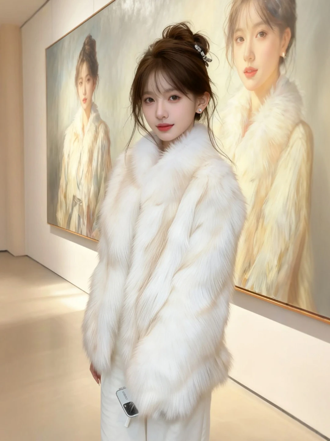 

Chic ort Fur Coat Youth Casual Outerwear Warm Whole Skin Leather Faion Spring 2026 Women's Loose Fit Sli Outerwear