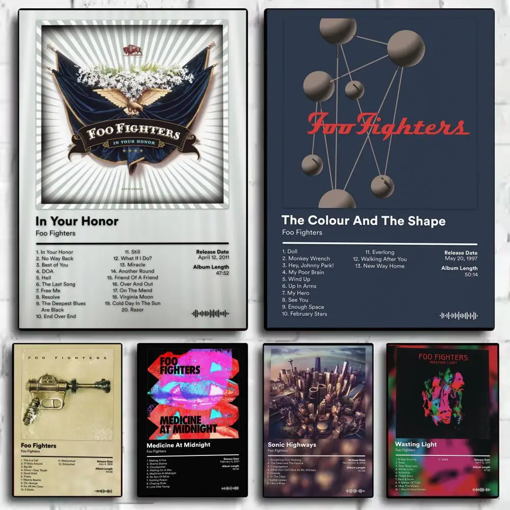 Pôster do Álbum Foo Fighters, Adesivos de Parede HD, Decoração para Casa, Ideia de Presente para Quarto e Sala de Estar