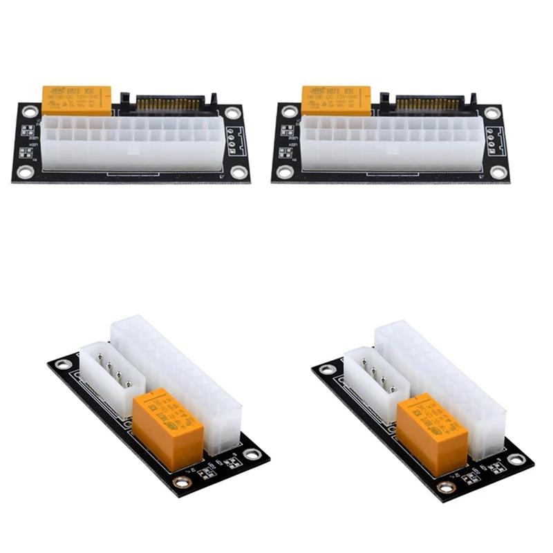 2PCS Dual PSU Power Supply Sync Adapter Add2psu ATX To 4Pin Molex Synchronous Connector Riser Cable Miner Mining