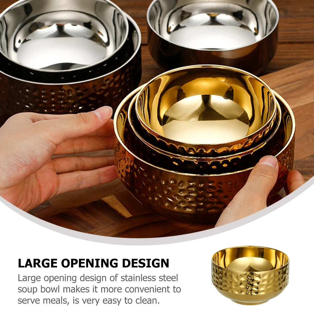 

Stainless Steel Bowl 20Cm Multi-Function Soup Mixing Baking Salad Rice Noodle Container Kitchen Utensil Prep Gadget Metal