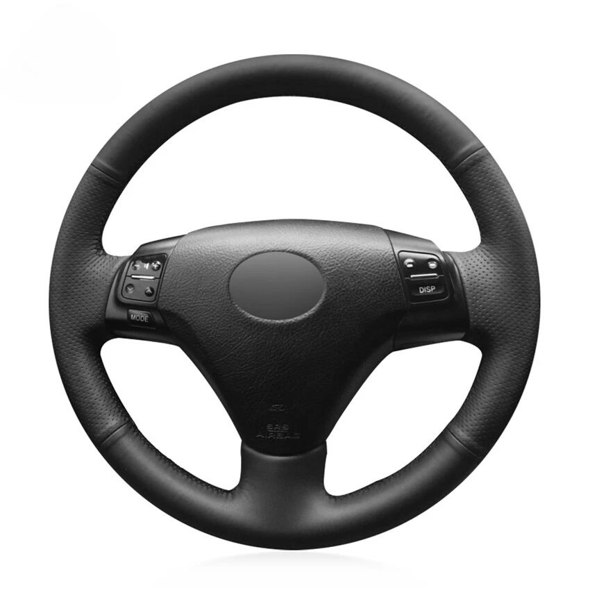 DIY Hand-Sewn PU Leather Steering Wheel Cover for Lexus ES250 2005 GS300 2005 2006-2007 Anti-Slip Car Interior Accessory
