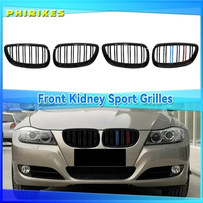 

For BMW E92 E93 M3 2006-2009 Front Bumper Kidney Grill Gloss Black Dual Line Grille Car Styling Racing Grilles