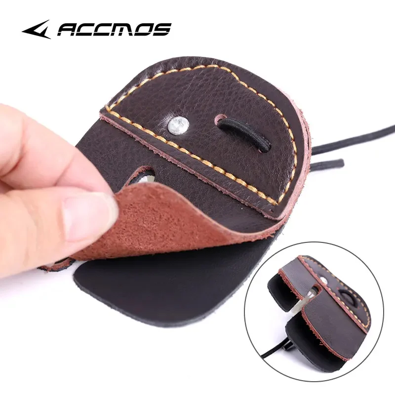 Archery Cow Leather Finger Tab Good For Recurve Bow Shooting