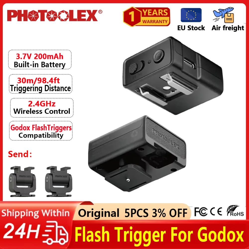 Trigger Receiver Set - ﻿ ﻿ PHOTOOLEX แฟลชทริกเกอร์ไร้สายตัวส่งสัญญาณแฟลชชุดรับสัญญาณสำหรับแฟลช Godox Canon