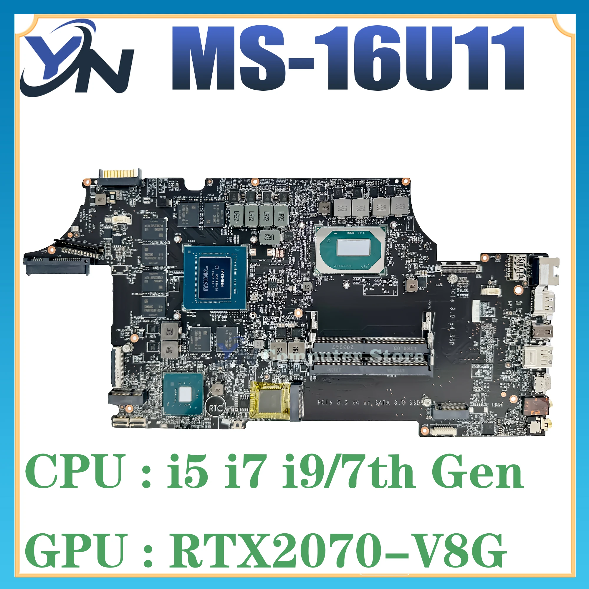 

Mainboard For MSI MS-16U11 MS-16U1 GE65 Laptop Motherboard i5 i7 i9 9th Gen RTX2070/V8G GTX1660Ti/V6G 100% Test OK