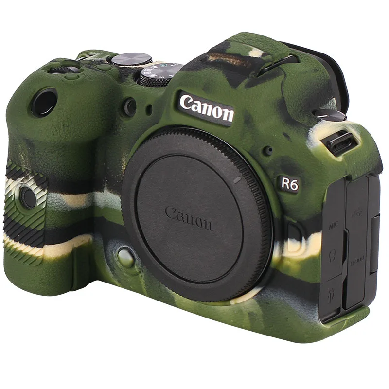 For Canon R6 R6II second-generation camera silicone cover protective cover lychee pattern anti-skid design 5 colors