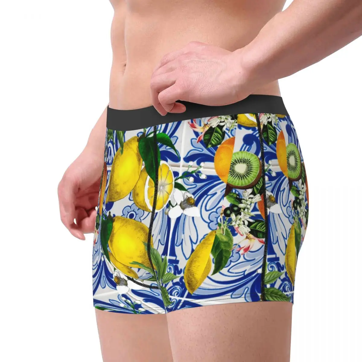 Humor Boxer Mediterranean Lemon Shorts Panties Briefs Men's Underwear Nordic Fresh Yellow Soft Underpants for Male Plus Size