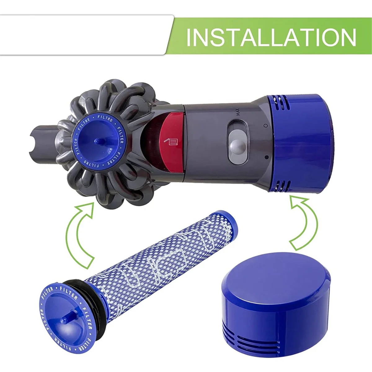 Ac66 para aspiradores de pó sem fio dyson v7 v8 substituição pré filtro e pós filtro hepa kit acessórios