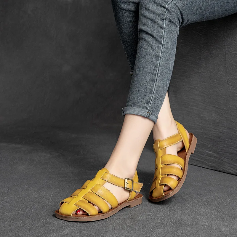 GKTINOO 2024 New Women Sandals Real Leather Summer Shoes Women Roman Fashion Daily Vacation Female Footwear Size 35-40