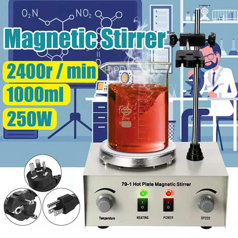 

Magnetic Heating Stirrer, Electronic Temperature Adjustment Simulated Temperature Control Magnetic Force, Horizontal Mixer