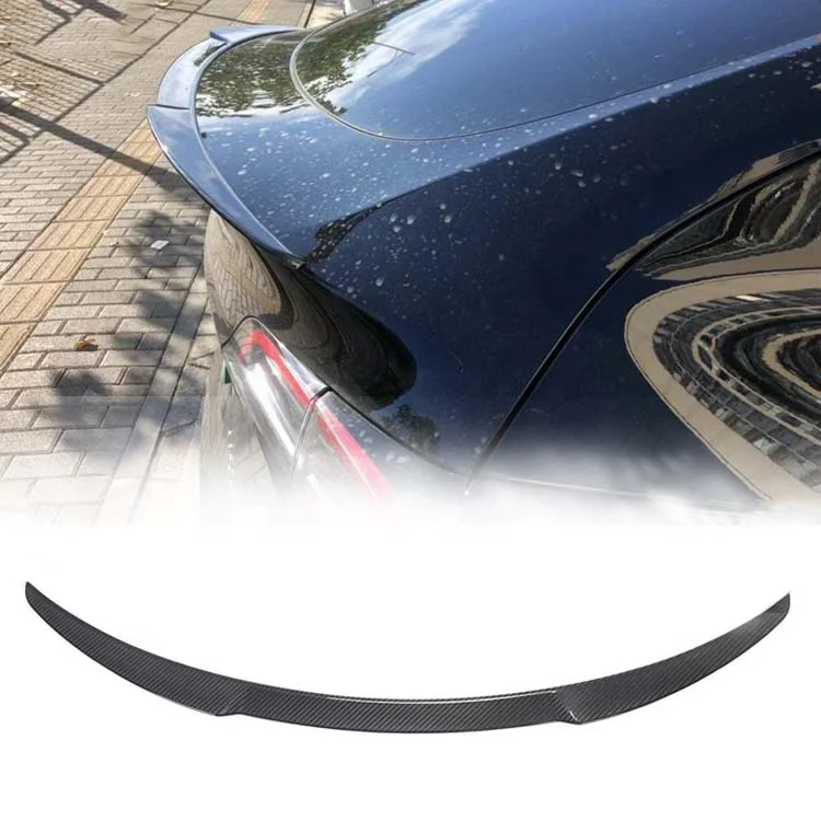 Creeaes 100% Dry Carbon Fiber Car Tail Wings Rear Truck Spoiler For Teslas Models Y 2019-2022