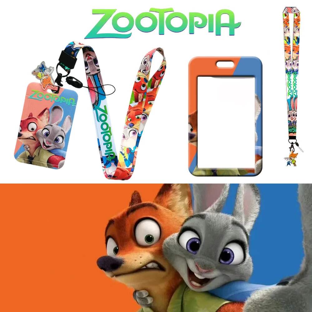 

Disney Zootopia Anime Card Holder, Bus & Metro Pass Case with Polyester Lanyard for Students