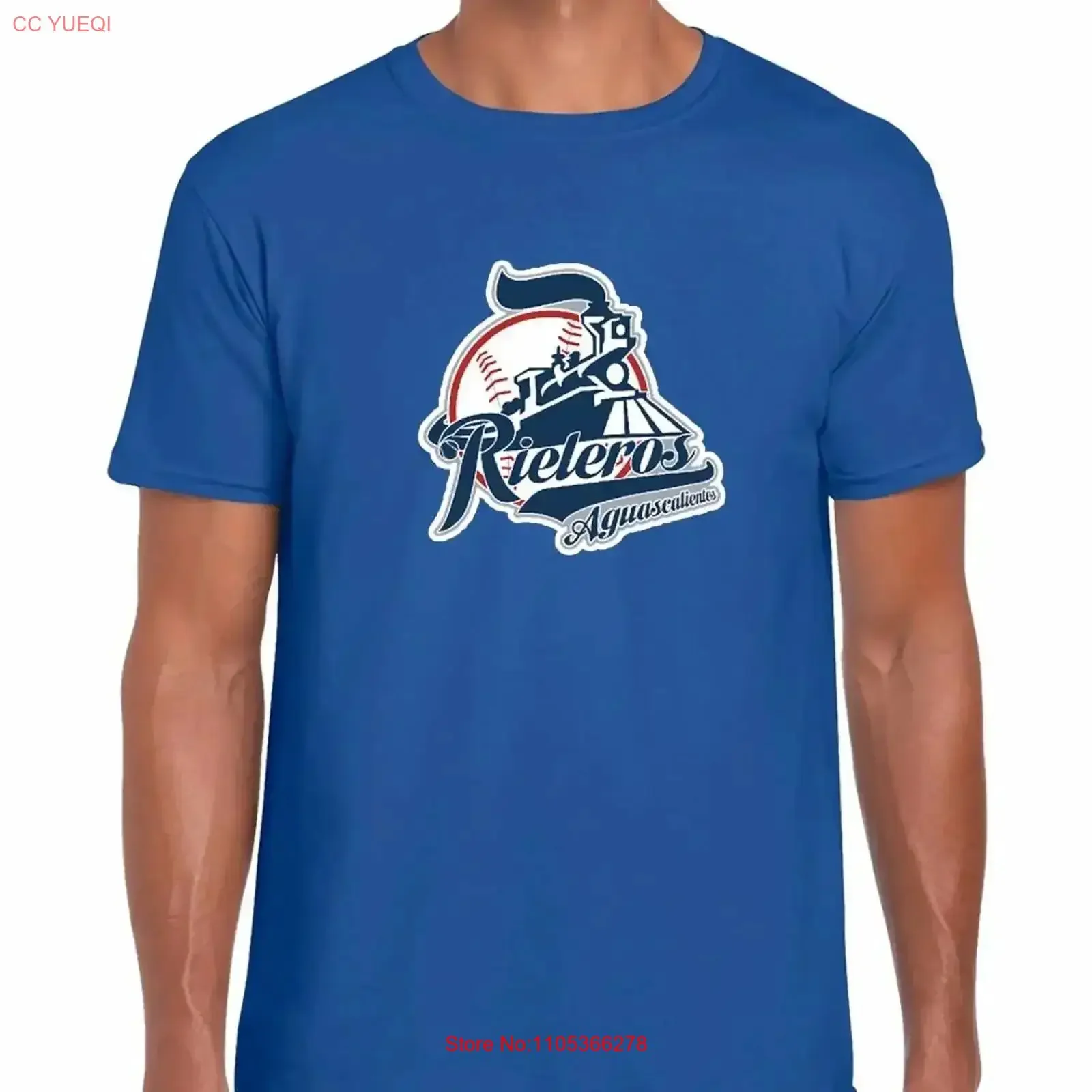 Camiseta de Béisbol Rieleros de Aguascalientes para Hombre, Color Azul, 100% Algodón, Estilo Vintage Lavado, Diseño Gráfico, Moda Vintage Unisex