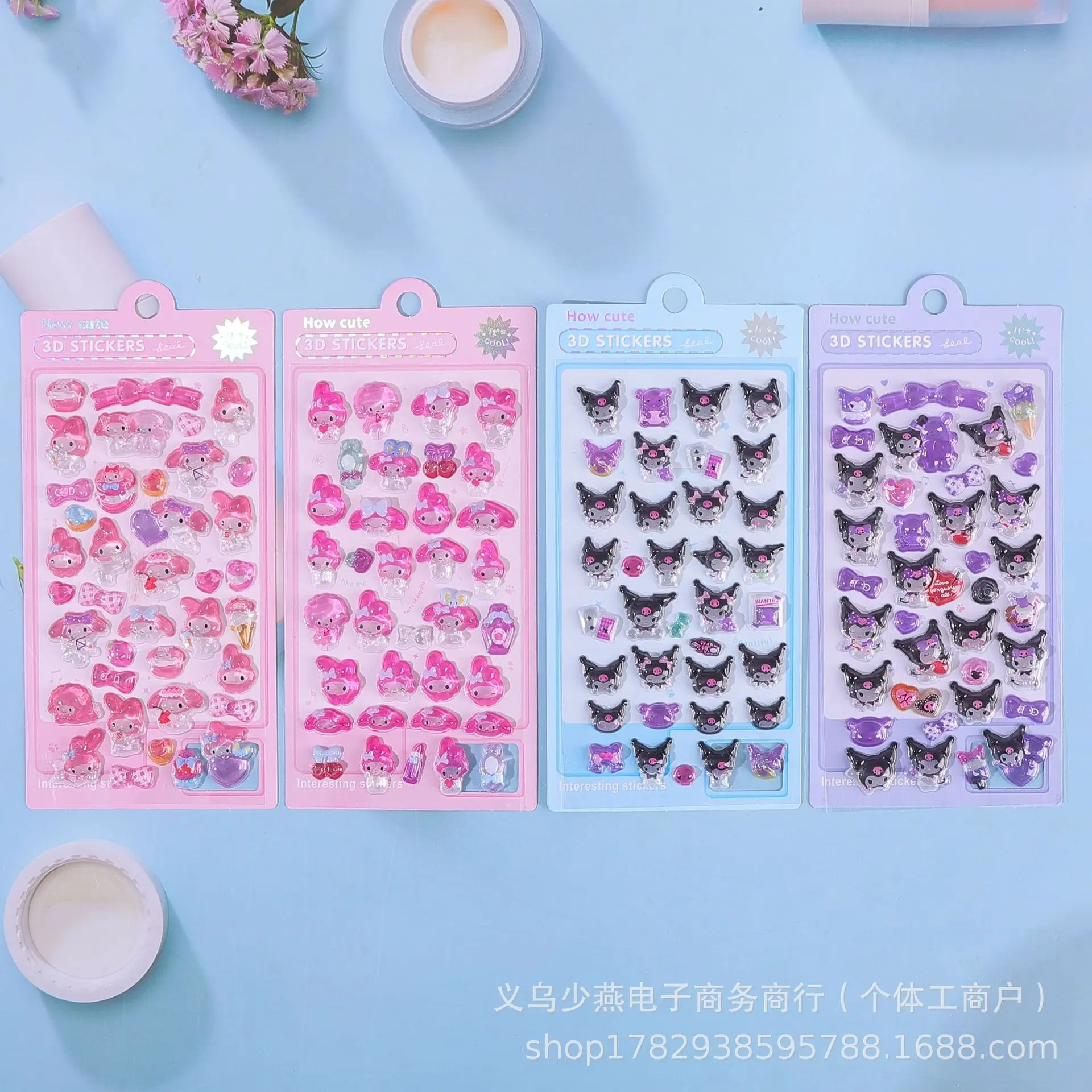 40-sheets-3d-solid-relief-crystal-stickers-cute-cartoon-decorative-stickers-for-phone-case-laptop-diy-craft-decoration