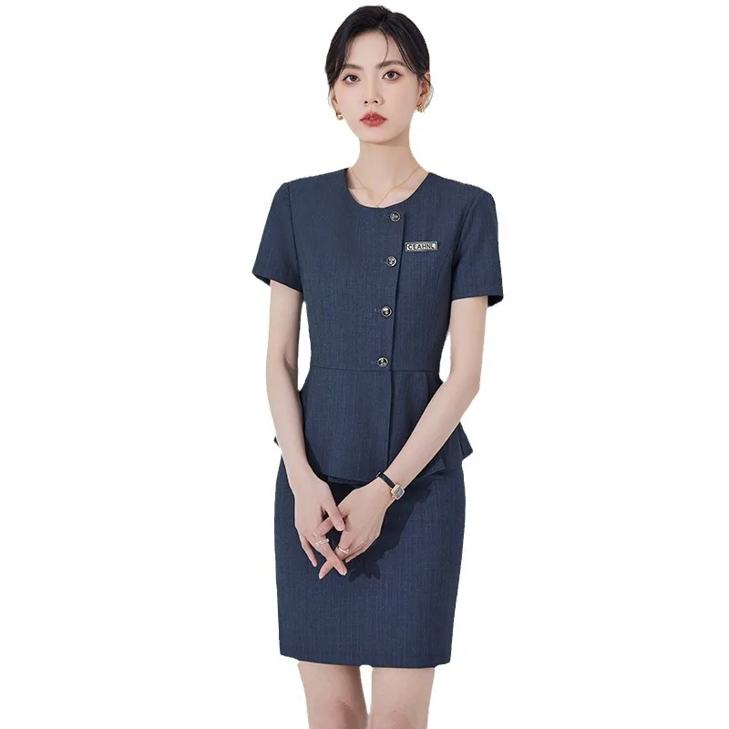 Summer New Professional Small Suit Coat Female Suit Jewelry Shop Gold Shop Overalls High-End Temperament Formal Wear