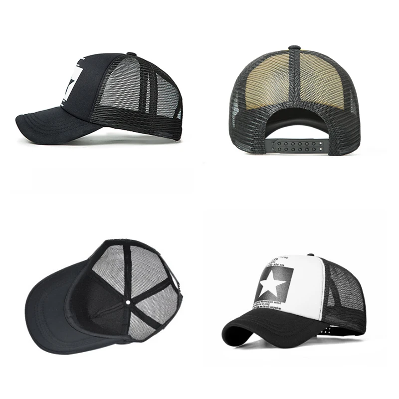 Outdoor Pentagram Baseball Cap Printed Breathable Mesh Cap Adjustable Men And Women