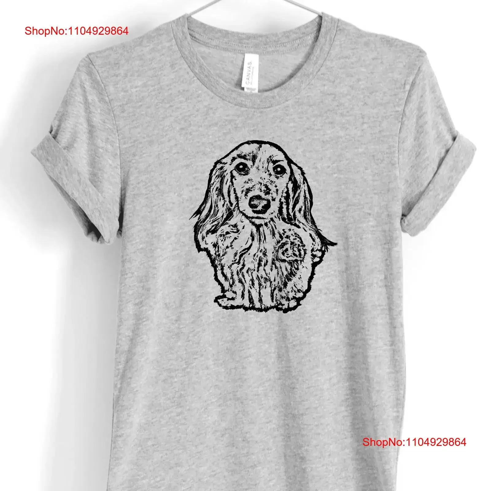 تي شيرت Dachshund ذو الشعر الطويل تي شيرت Wiener Dog Doxie Mom مالك الشعر عتيق مغسول للجنسين للارتداء اليومي متعدد الاستخدامات