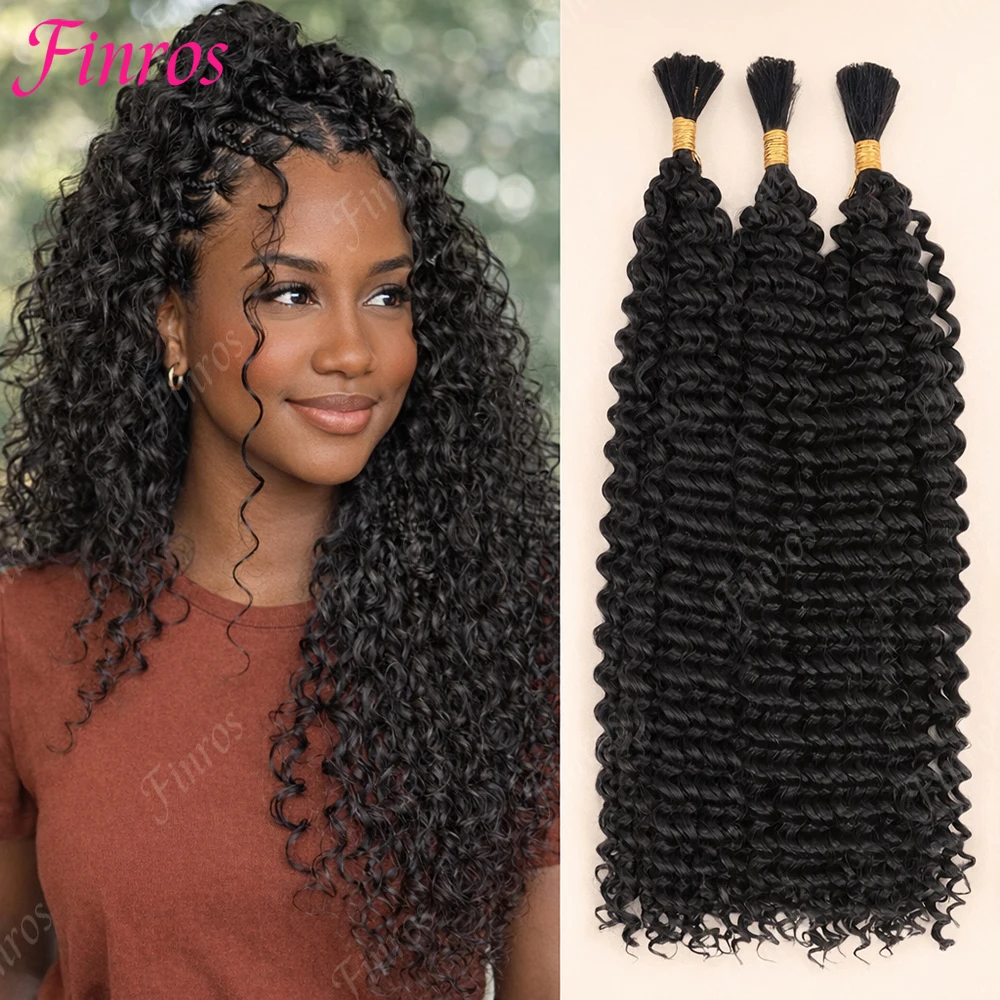 

Human Hair Deep Wave Boho Braids Human Hair Bulk 60g/120g Braiding Hair Weave Extensions Brazilian Curly Hair for Braiding