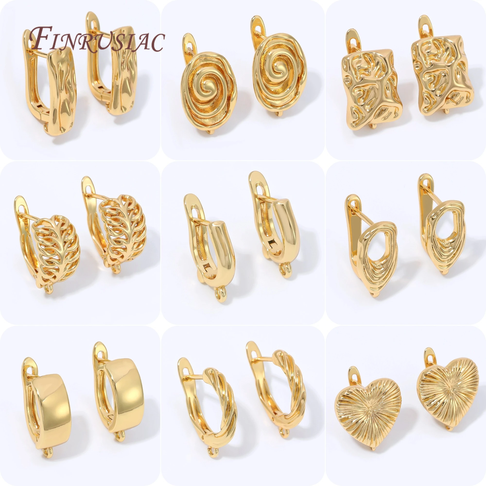 18K Gold Plated French Lever Back Earring Hooks,Hypoallergenic Ear Clasps With Loop For Handmade Dangle Earrings Making Supplies
