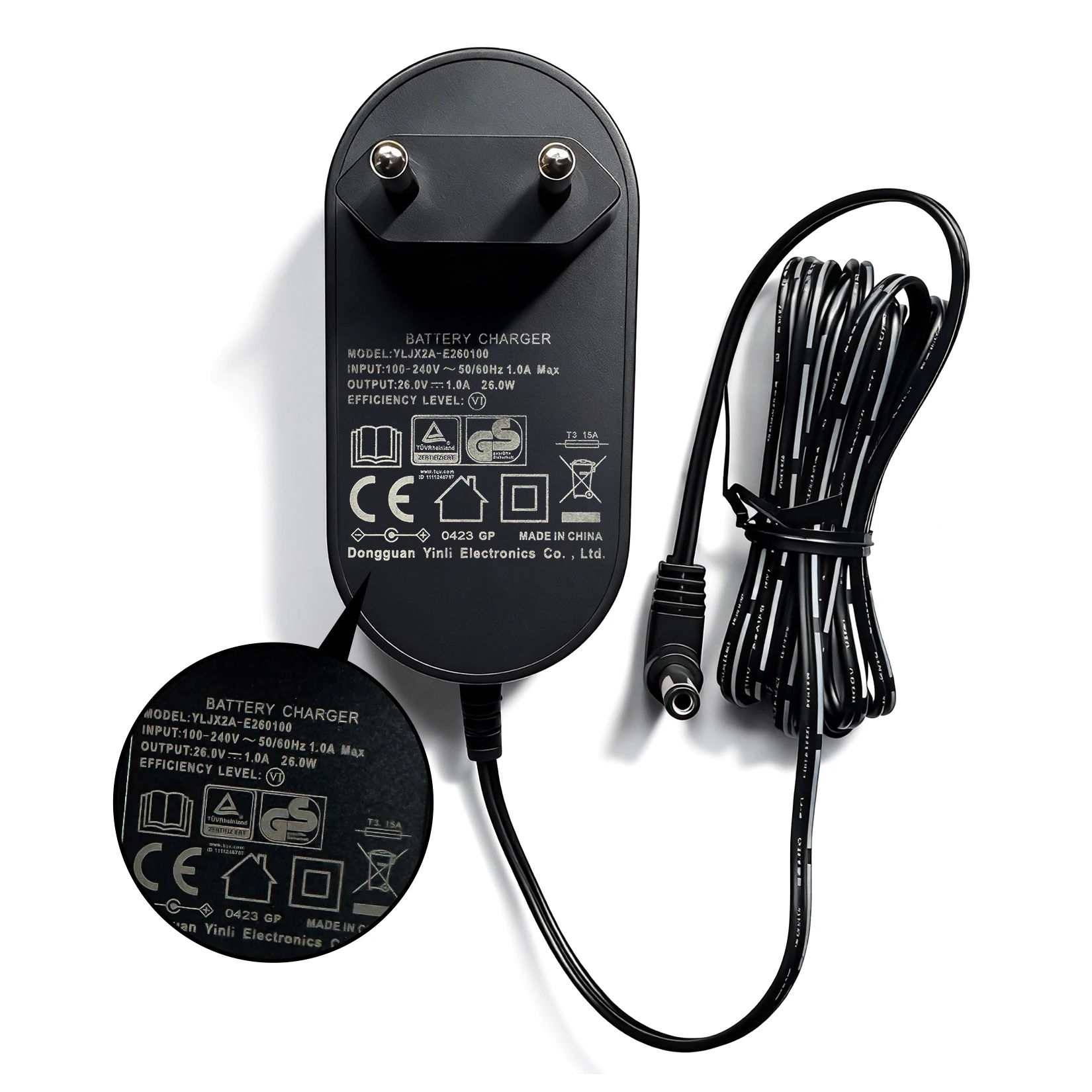 Cargador de la UE para GRUNDIG VCP 4830 VCP3830 adaptador de fuente de alimentación que reemplaza DK20C-260060H-V Grundig VCP3830/4830 cable de alimentación 26V 1.0A
