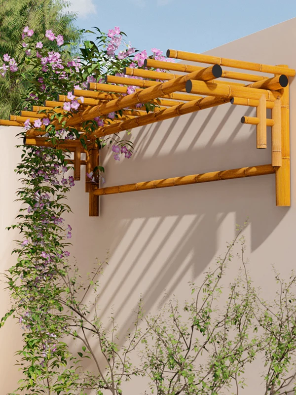 Fuzhu County Unilateral Single Arm Aluminum Alloy Bamboo Pattern Climbing Vine Trellis Flower Stand Grape Shelf Outdoor Courtyar