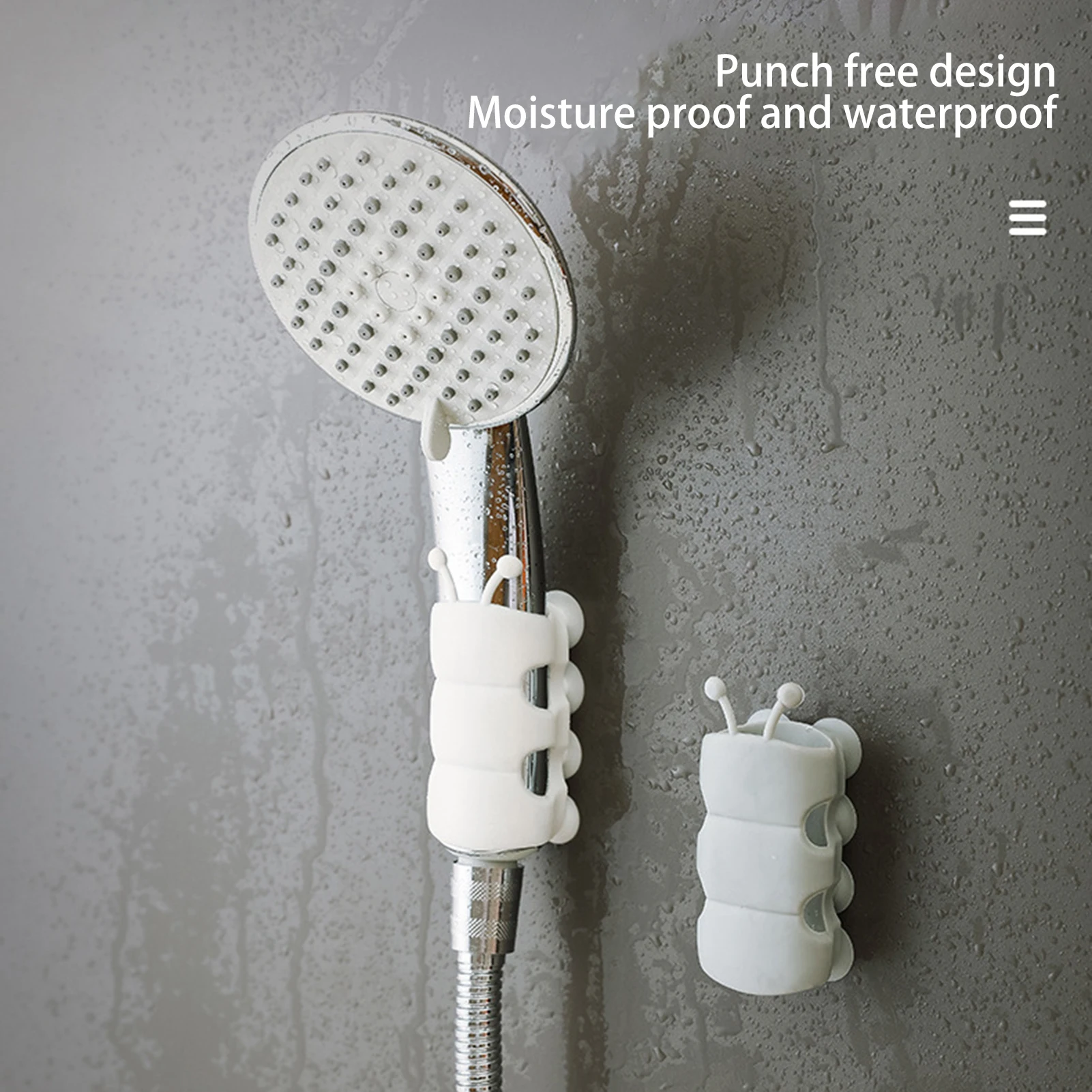 Shower Bracket Shower Accessories Silicone Water Heater Nozzle Bathroom Non-Perforated Shower Suction Cup Fixed Base Frame