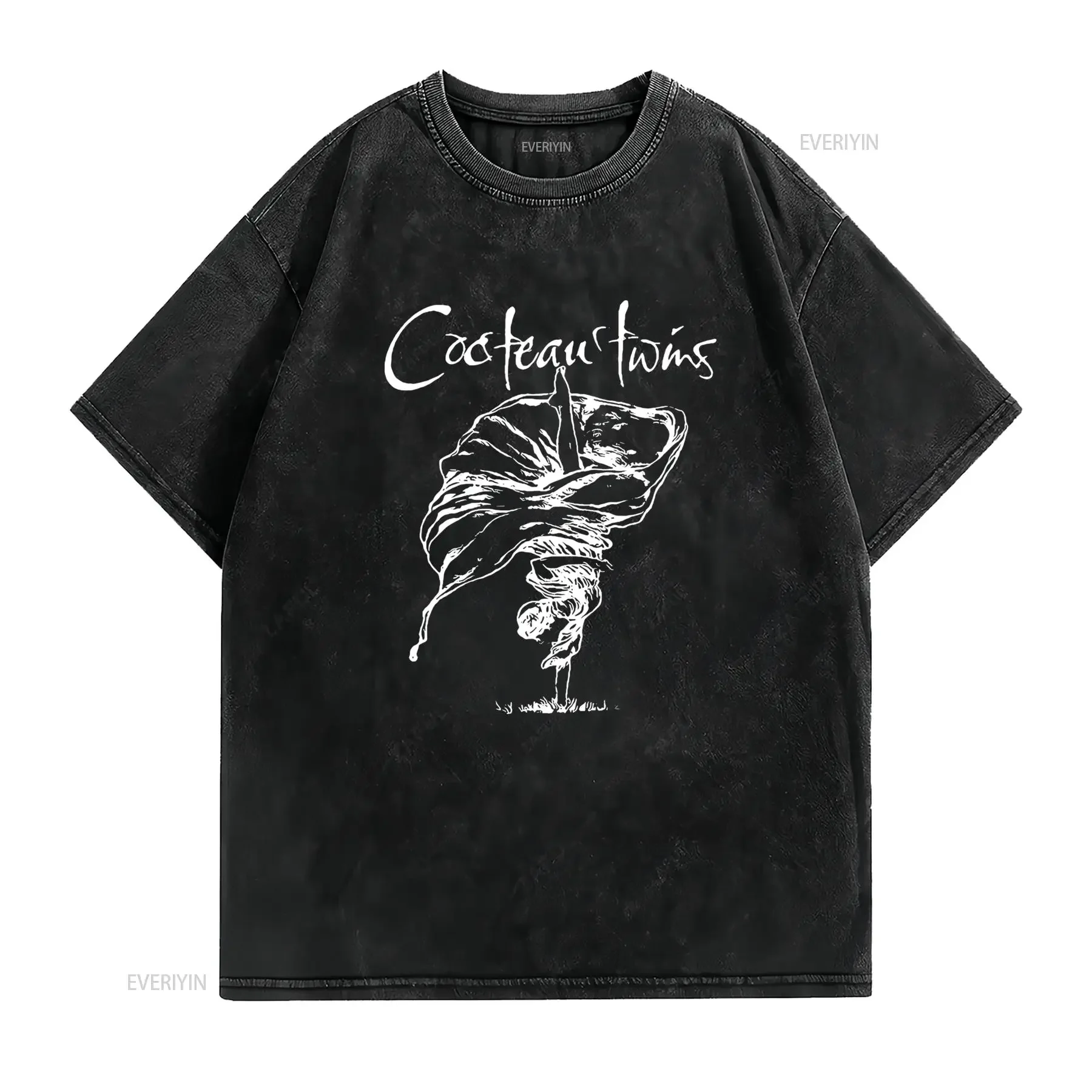 Vintage Gothic Cocteau Twins Band Line Art Print Casual Rock Music T Shirt vintage Washed Slightly Comfortable Stylish