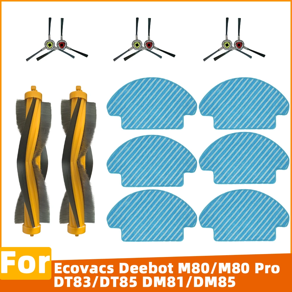 Совместимо с Ecovacs Deebot M80 M80 Pro DT83 DT85 DM81 DM85 Основная щетка Боковая щетка Тряпка для мытья Набор запчастей
