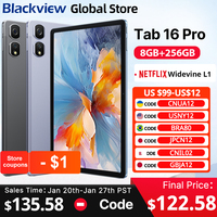 2024 Blackview Tab 16 Pro Tablet 8GB+256GB  11'' FHD+ Display 7700 mAh Battery Android 14 Widevine L1 Unisoc T616 Tablet PC