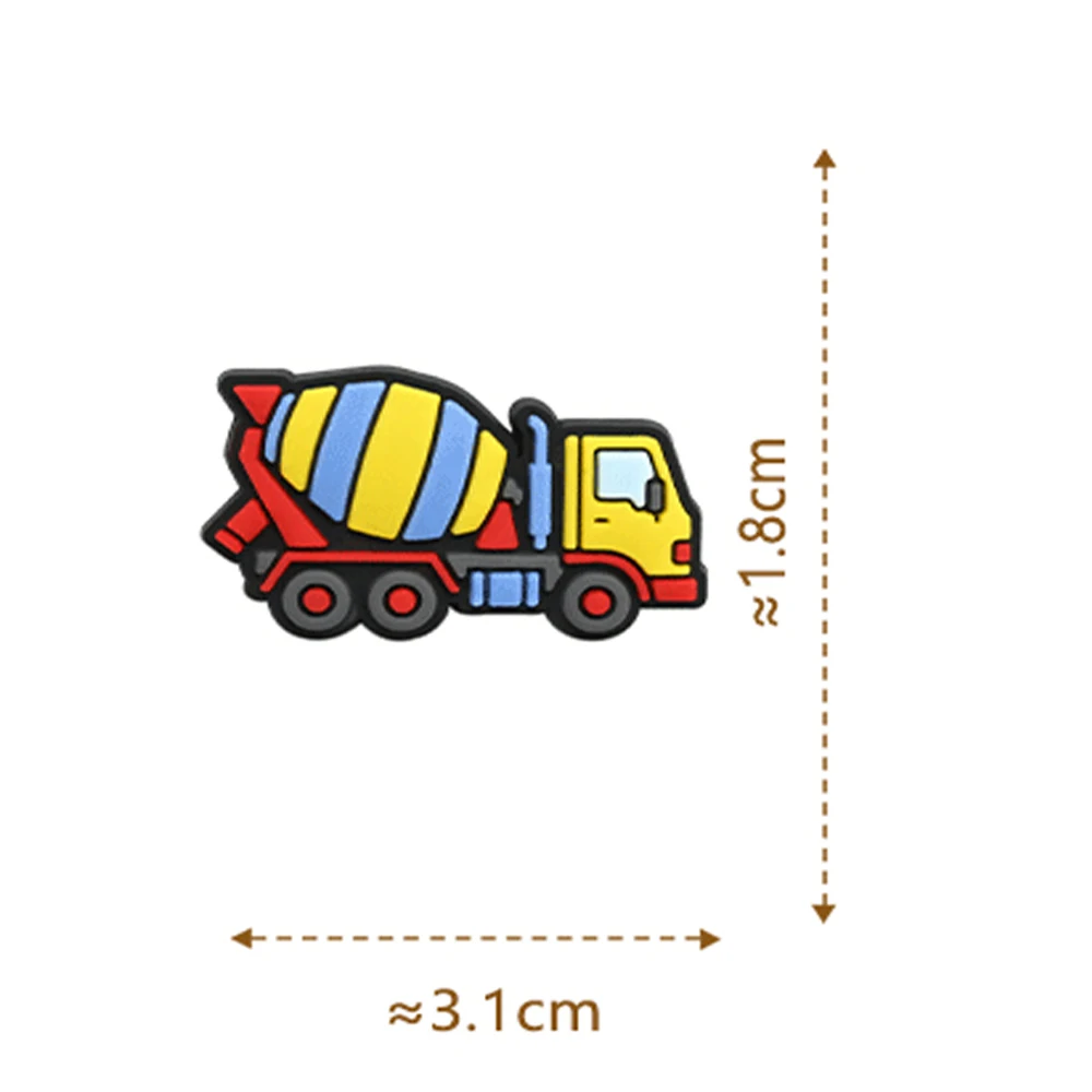 Hot Sales 9-100pcs Cartoon Engineering Vehicle Series PVC Boy Girl Shoe Accessories DIY Detachable Waterproof Fashion Gifts