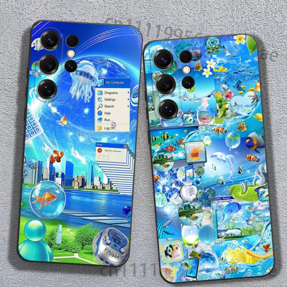 Frutiger Aero Phone Case For Samsung S22,S24,S20,S25,S23,S30,S21,Ultra,Plus,Cover Original Custom TPU Protector Case