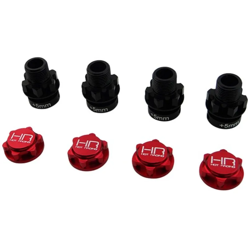 

HR ARRMA 1/8 NERO 17mm Aluminum Hex Wheel Adapter Set with +5mm Hub Extension and Serrated Captured Wheel Nuts Full Vehicle Set