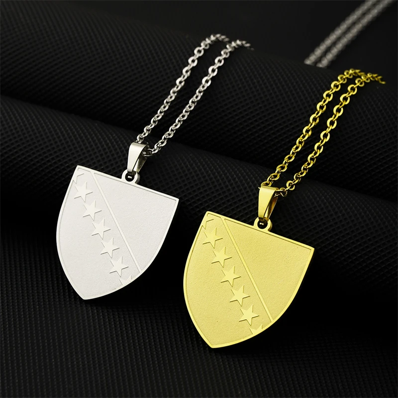 Fashion Bosnians Pendant Necklaces For Women Men Gold Color Silver Color Charm Bosna Birthday Jewelry Gifts