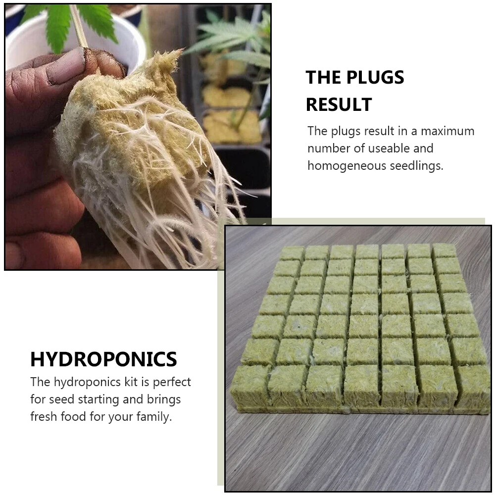 

Hydroponics Kit Cubes Plant Starter Plugs Soilless Culture Set Grow Mesh Cups Seedling Pots Wool Fiber Plugs