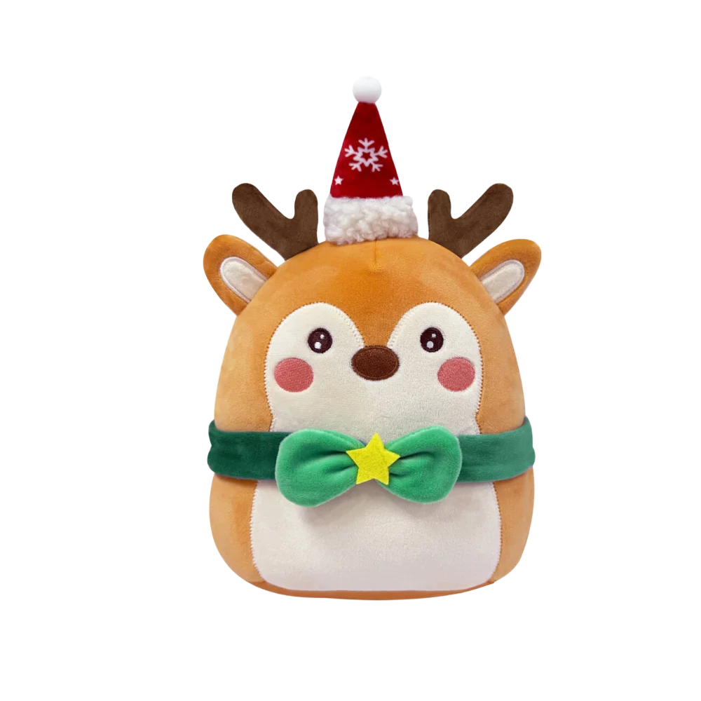 Regalo di Natale Peluche Babbo Natale Pupazzo di neve Renna Capibara Bambola Ricamato in cotone PP Giocattolo di riempimento antistress per la festa