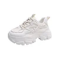 Women New Fashion Platform Sport Shoes Women 2024 New Summer Black Casual Chunky Sneakers Women Mesh Leather Platform Shoes 5