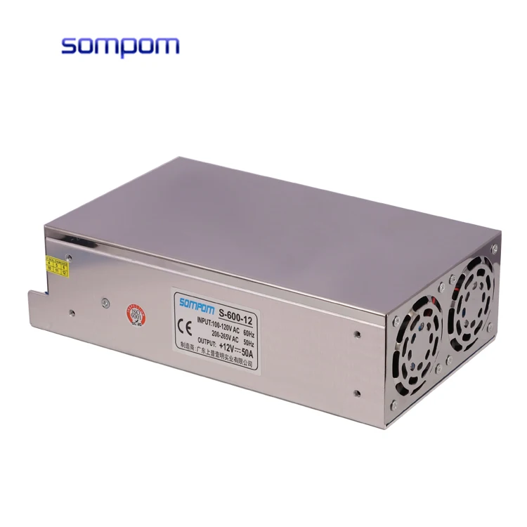 

LED Switching Power Supply S-600-12 Output 50A DC 600W Lighting Transformer Power Adapter