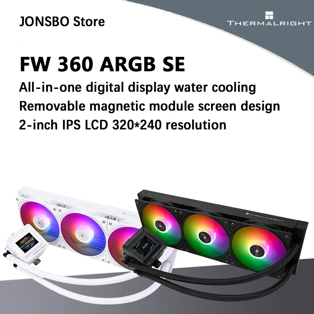 

Thermalright FW 360 SE ARGB Универсальный радиатор водяного охлаждения, 2-дюймовый ЖК-экран/магнитный съемный/поддержки LGA1851/AM5