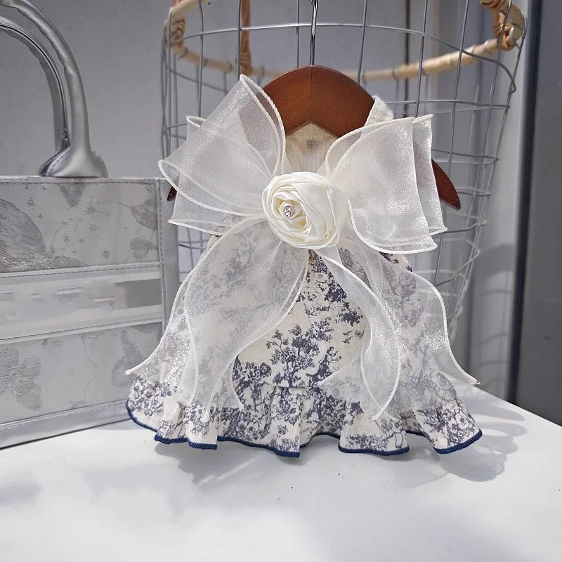 

Classic Printed Design Cute Lace Bow Brand Pet Dress Leash For Dog And Cat