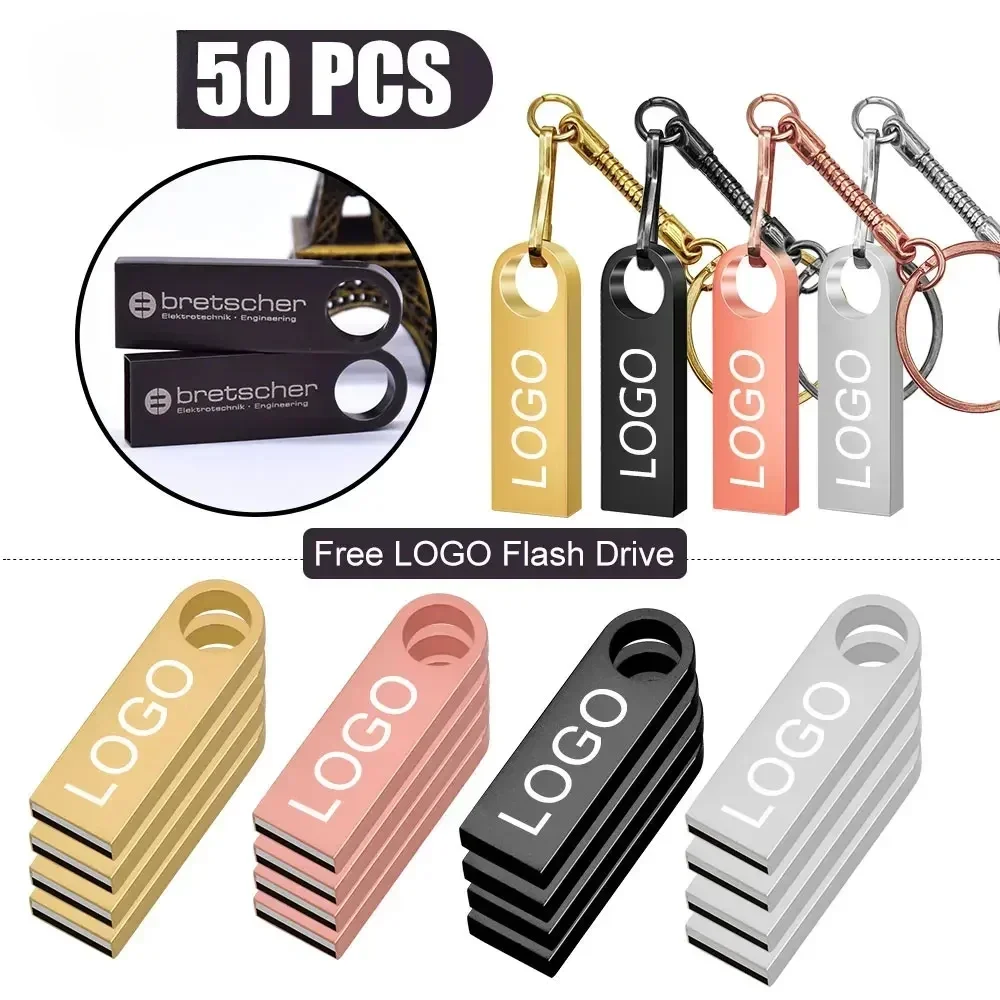 50 Pcs/lot USB 2.0 Flash Drive128MB 64GB Pen Drive 16GB Pendrive 32GB Disk USB Stick 1GB 2GB 4GB 8GB Memory Flash Disk Free Logo